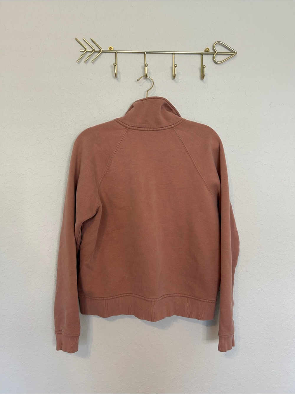 Vuori 1/4 Zip Pullover Hoodie in Dusty Rose Organic Cotton - Picture 4 of 6